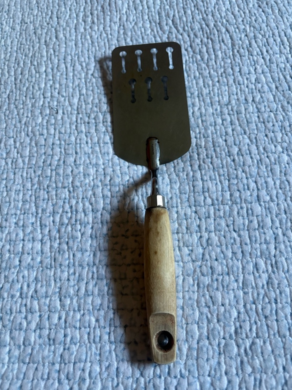 Ekco Chrome Vintage Keyhole Slotted Spatula USA
